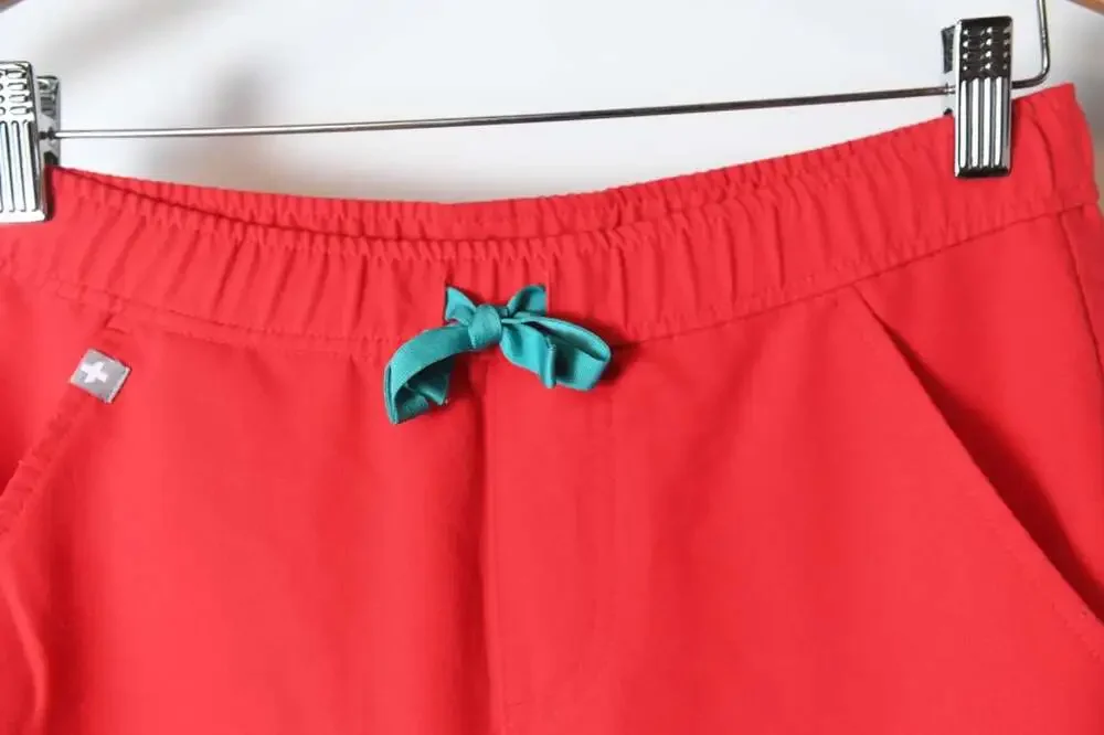 FIGS Men's Tansen Jogger Scrub Pants Coral Red Teal Drawstring Size XS / S